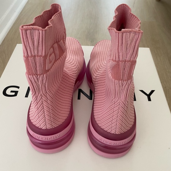 NEW! Givenchy Pink Logo Sock Sneaker - Picture 3 of 6
